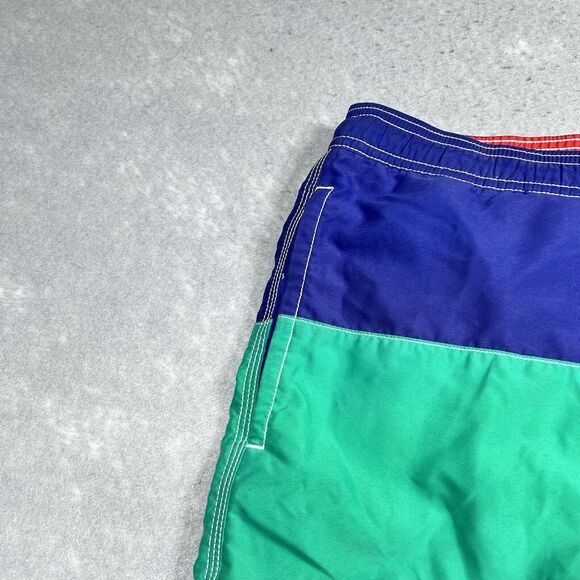 Vineyard Vines Swim Trunks Mens Small Blue/Green/Red ColorBlock Lined - Picture 3 of 11